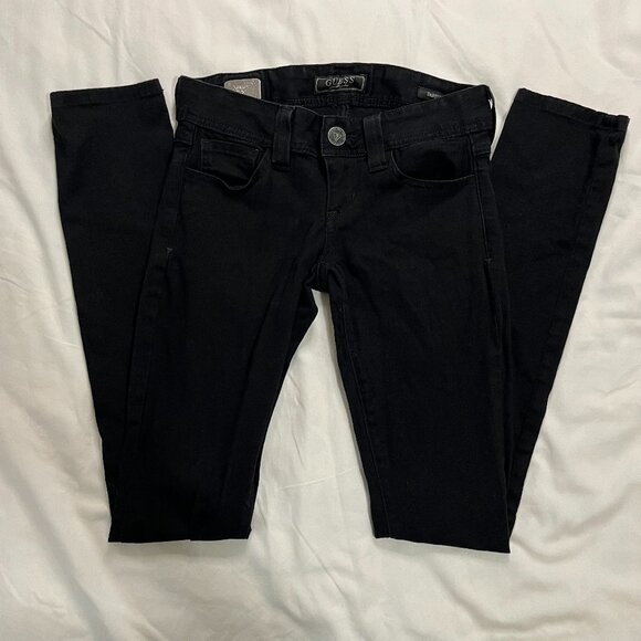 Guess Denim - Guess | Daredevil-Skinny Solid Black Low-Rise Denim Jeans | Size 24